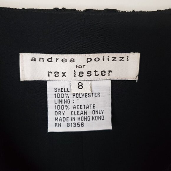 Vintage 90s Y2K Little Black Dress By Andrea Polizzi With Corded Lace Detail - Picture 8 of 8